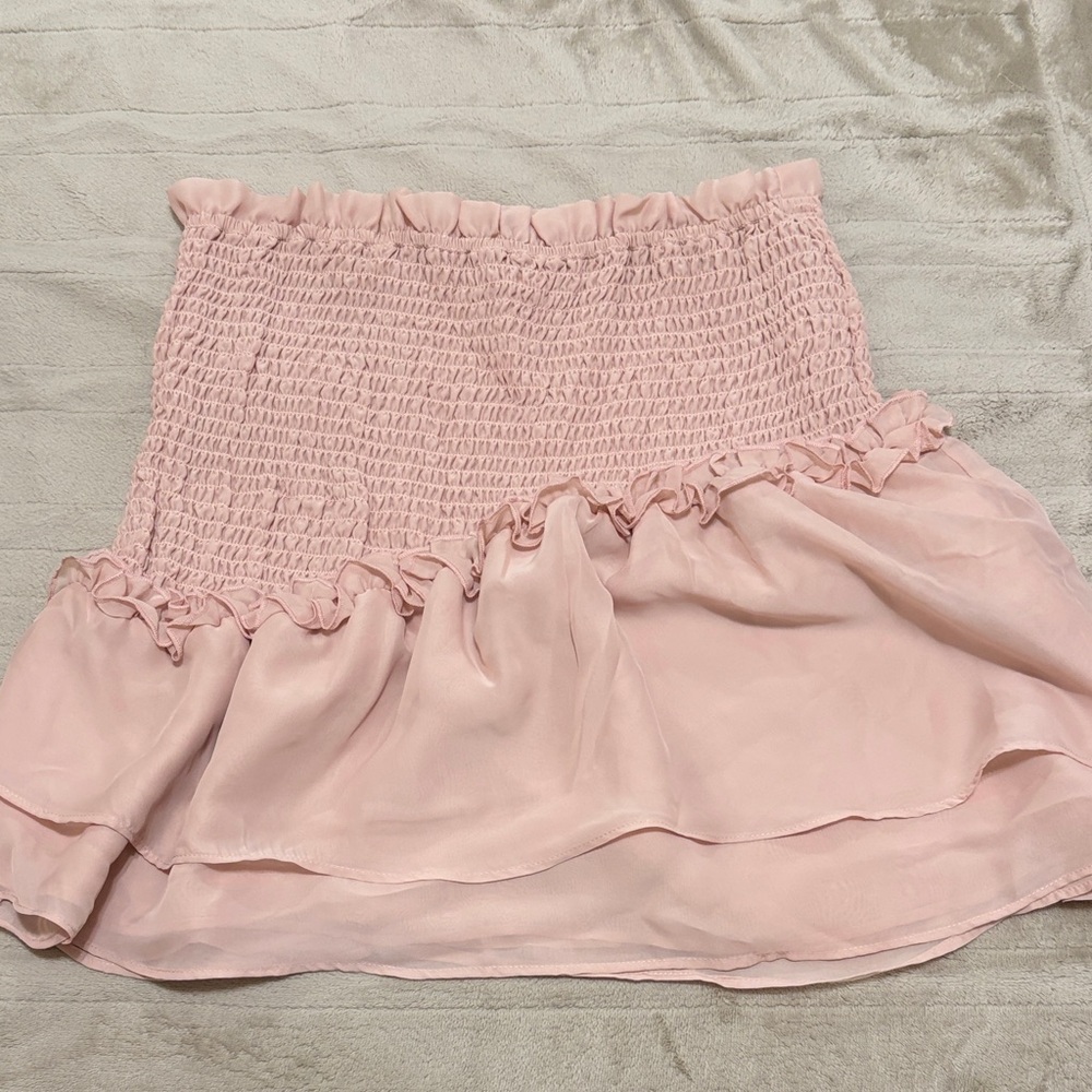Chic Pink Ruffled Mini Skirt